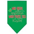 Mirage Pet Products Who Needs Mistletoe Screen Print BandanaEmerald Green Large 66-416 LGEG